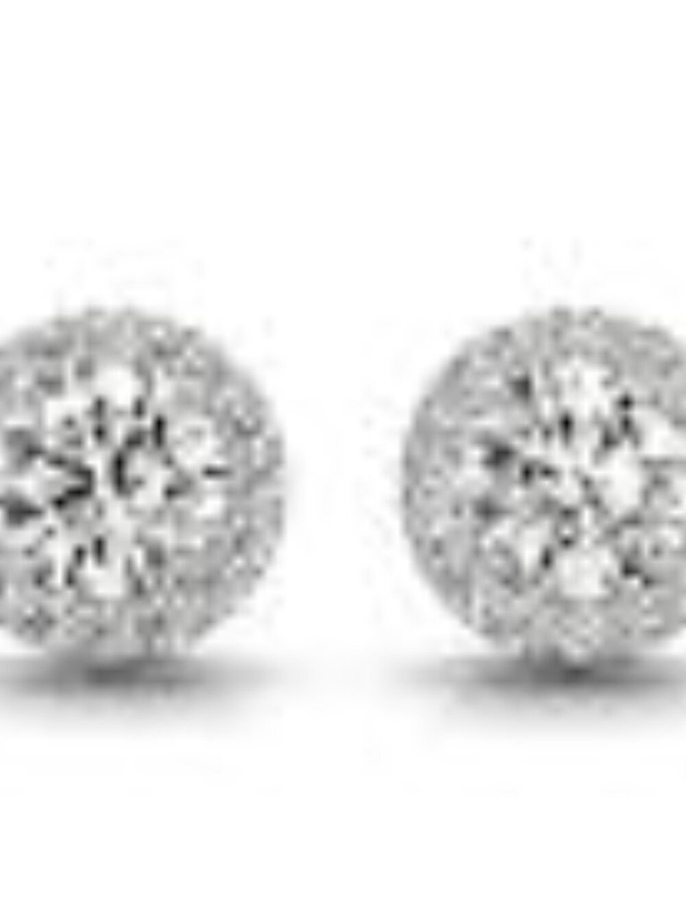 14kt Solid White GOld Earrings STuds Diamond 5mm Halo 1ct - Picture 2 of 3